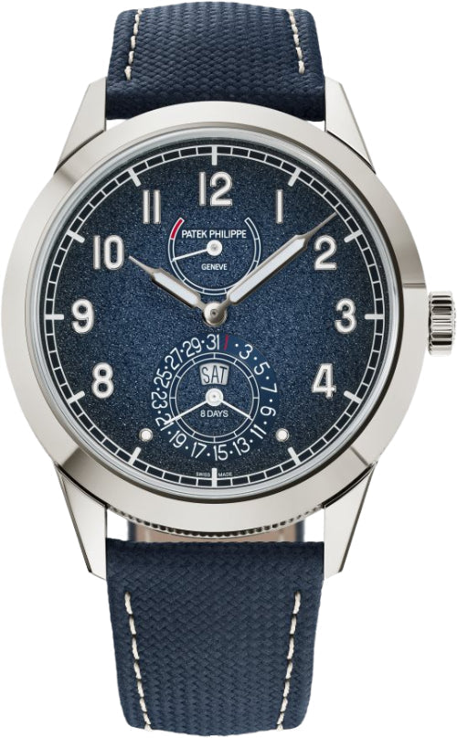 Calatrava 41mm White Gold Blue Dial Calfskin Strap