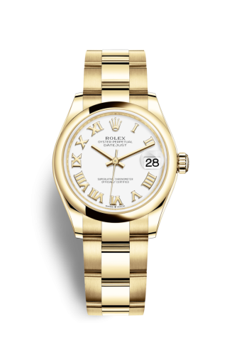 Datejust 31 Yellow Gold / Domed / White – Roman / Oyster
