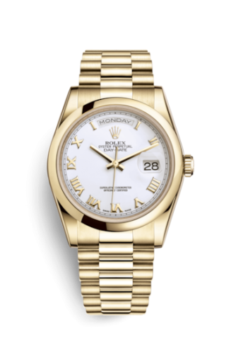 Day-Date 36 Yellow Gold Domed / President / White Roman