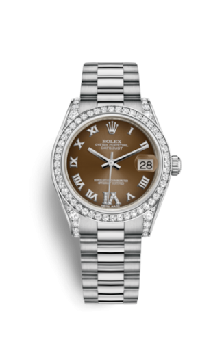 Datejust 31 White Gold Diamond / President / Bronze Roman