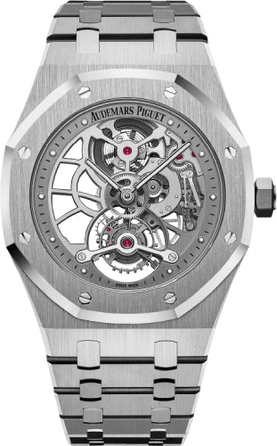 Royal Oak Tourbillon 41mm Extra-Thin Openworked Rhodium Stainless Steel Hand-Wound…
