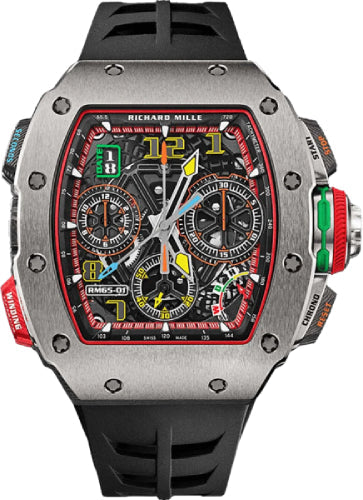 Automatic Winding Titanium Split Chronograph Openworked Dial