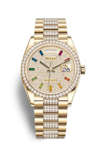 Day-Date 36 Yellow Gold / Diamond / Paved-Rainbow / President-Diamond