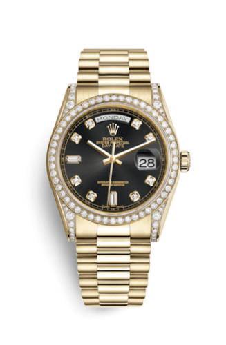 Day-Date 36 Yellow Gold Diamonds / President Diamonds / Black Diamond