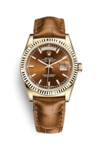 Day-Date 36 Yellow Gold / Strap / Cognac