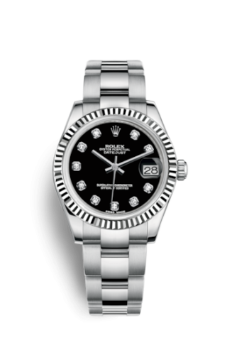 Datejust 31 Stainless Steel Fluted / Oyster / Black – Diamond