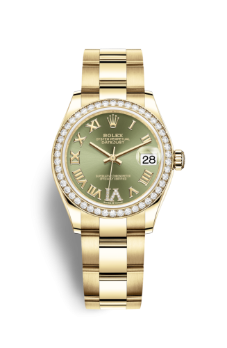 Datejust 31 Yellow Gold / Diamond / Olive  – Roman / Oyster