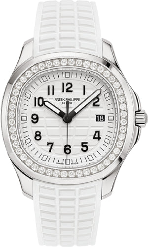 Aquanaut Ladies Luce Stainless Steel White Dial Diamond Bezel