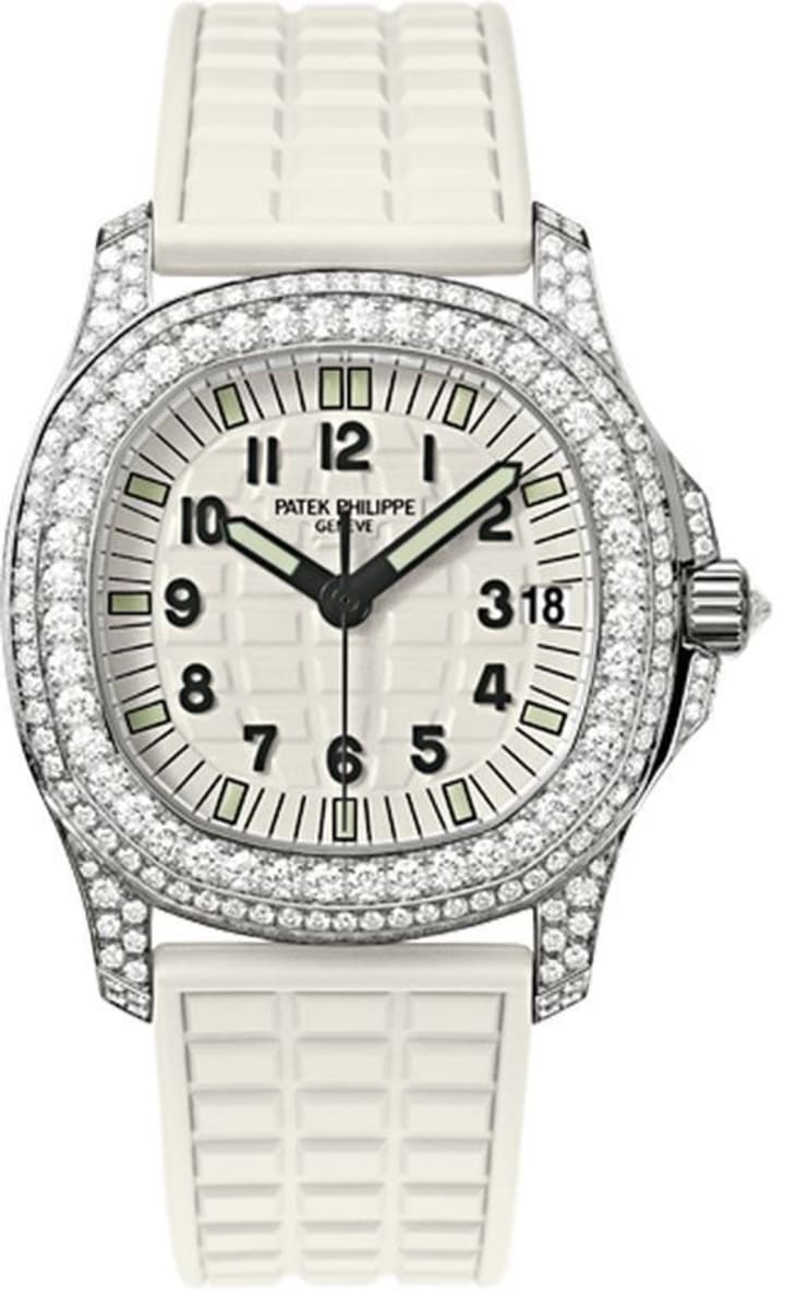 Aquanaut Ladies White Gold Diamonds White Dial