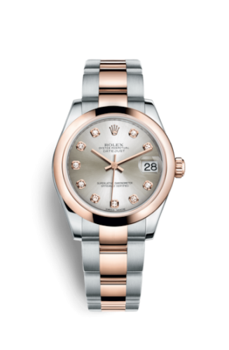Datejust 31 Rolesor Everose Domed / Oyster / Silver Diamond