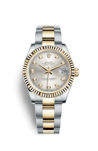 Datejust 31 Rolesor Yellow Fluted / Oyster / Silver Diamond