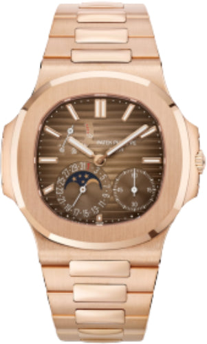 Nautilus Moon Phases Rose Gold Brown Black Dial