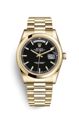 Day-Date 36 Yellow Gold Domed / President / Black