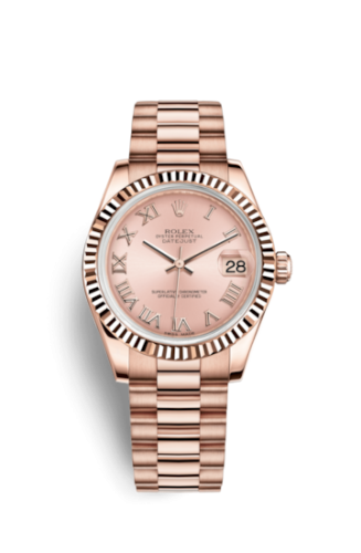 Datejust 31 Everose Fluted / President / Pink Roman