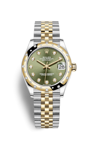 Datejust 31 Stainless Steel / Yellow Gold / Domed – Diamond / Olive – Diamond / Jubilee