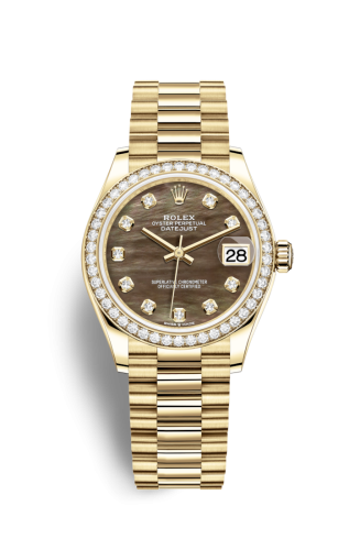 Datejust 31 Yellow Gold / Diamond / Black MOP / President
