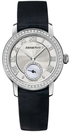 Jules Audemars 28mm Small Seconds White Gold Silver Roman Dial & Diamond Bezel Silk…