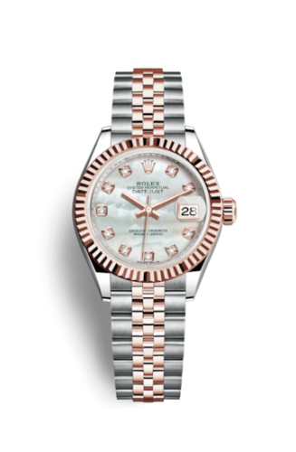 Lady-Datejust 28 Rolesor Rose Fluted / Jubilee / MOP