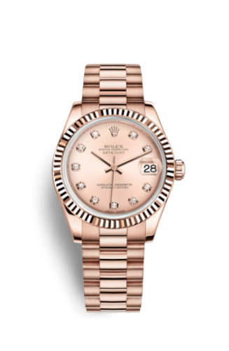 Datejust 31 Everose Fluted / President / Pink Diamonds