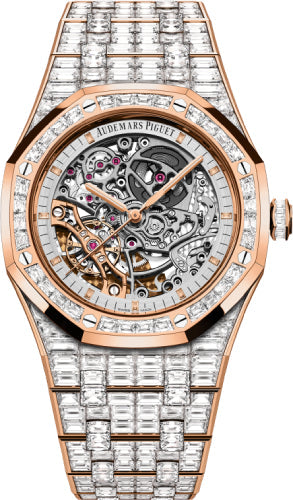 Royal Oak 41mm Double Balance Wheel Openworked Rose Gold Diamond Pave