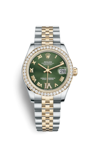 Datejust 31 Rolesor Yellow Diamond / Jubilee / Green Roman