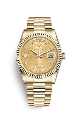 Day-Date 36 Yellow Gold Fluted / President / Champagne Computer