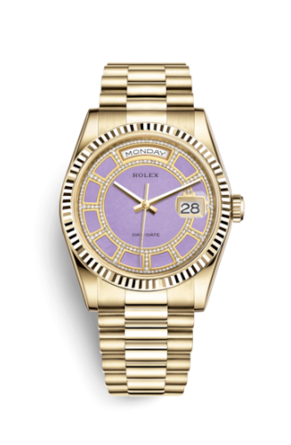 Day-Date 36 Yellow Gold Fluted / President / Lavender Jade Carousel