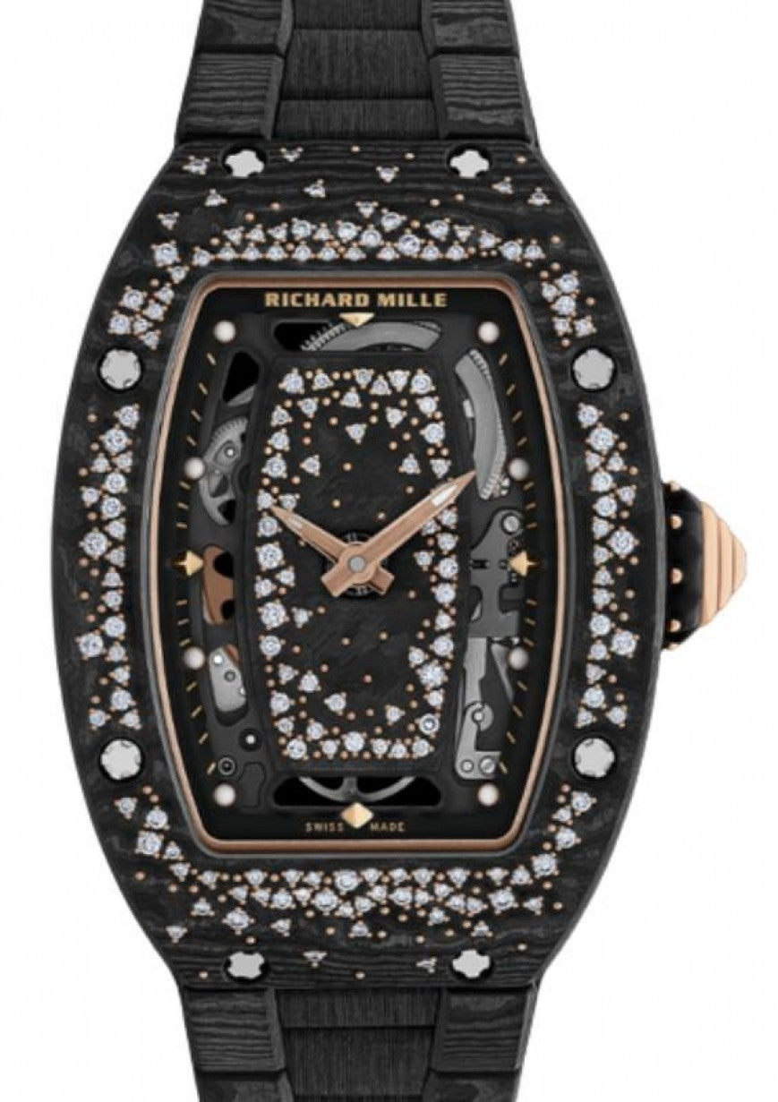 Automatic Winding Intergalactic Starry Night Carbon TPT Diamond Set Bezel RM 07-01…
