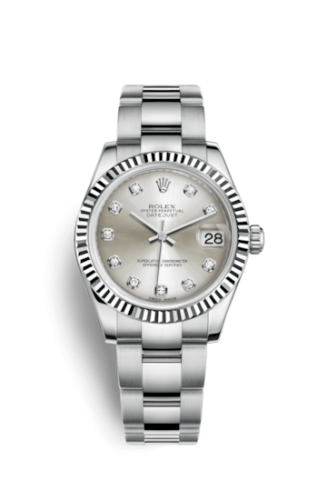 Datejust 31 Stainless Steel Fluted / Oyster / Silver – Diamond
