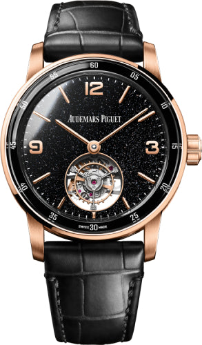 Code 11.59 41mm Flying Tourbillon Rose Gold Black Aventurine Dial