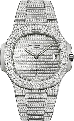 Nautilus 40mm White Gold Diamond Pave White Gold Diamond Set Automatic