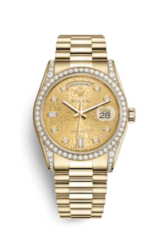 Day-Date 36 Yellow Gold Diamonds / President  / Champagne Computer