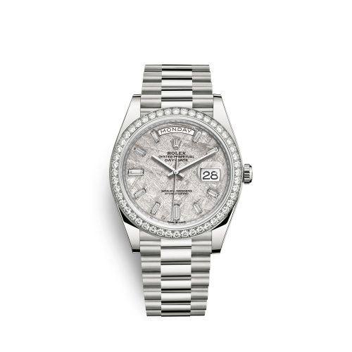 Day-Date 40 White Gold / Meteorite / Diamond