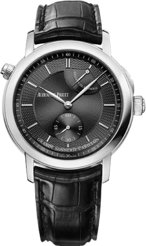 Jules Audemars Grande Sonnerie Carillon 39mm Black Guilloche Index Platinum Leather