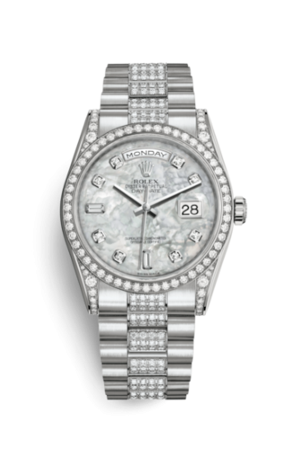 Day-Date 36 White Gold Diamonds / President Diamond / MOP