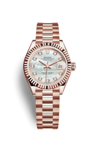 Lady-Datejust 28 Everose Fluted / President / MOP