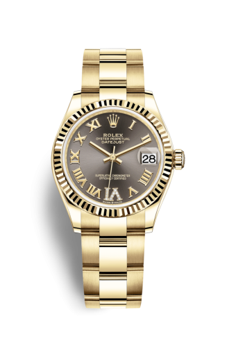 Datejust 31 Yellow Gold / Fluted / Grey – Roman / Oyster
