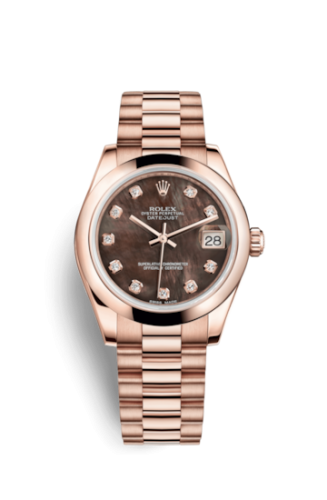 Datejust 31 Everose Domed / President / Black MOP