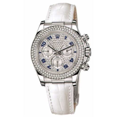 Daytona White Gold Double Row Strap Paved