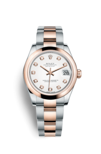 Datejust 31 Rolesor Everose Domed / Oyster / White Diamond