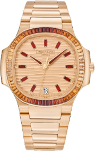 Nautilus Ladies Rose Gold Gemset Bezel