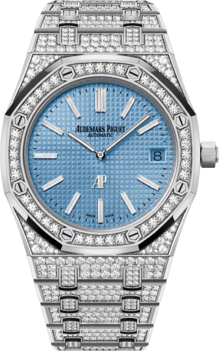 Royal Oak 39mm Extra-Thin White Gold/Diamond Light Blue Dial