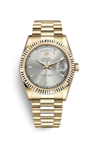Day-Date 36 Yellow Gold Fluted / President / Silver