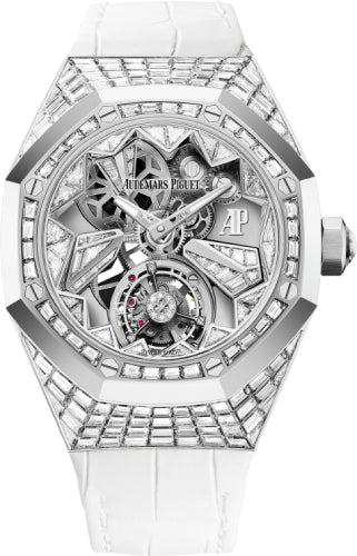 Royal Oak Concept Flying Tourbillon 38.5mm White Gold Diamond Paved Alligator