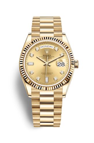 Day-Date 36 Yellow Gold / Fluted / Champagne – Diamond / President