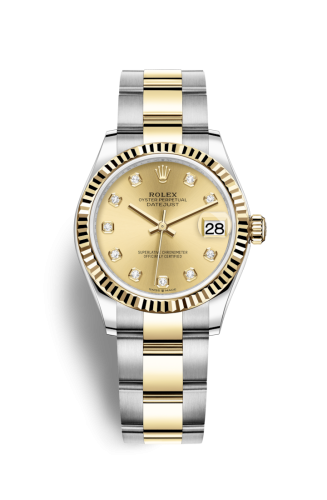 Datejust 31 Stainless Steel / Yellow Gold / Fluted / Champagne – Diamond / Oyster