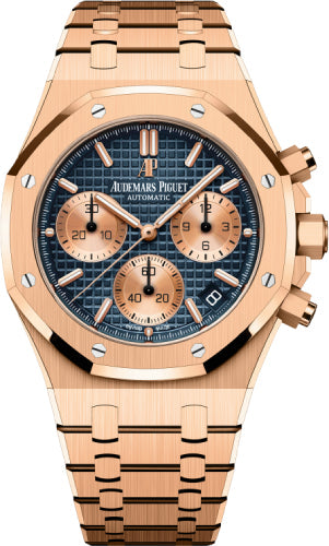 Royal Oak 41mm Selfwinding Chronograph Rose Gold Blue Dial Bracelet