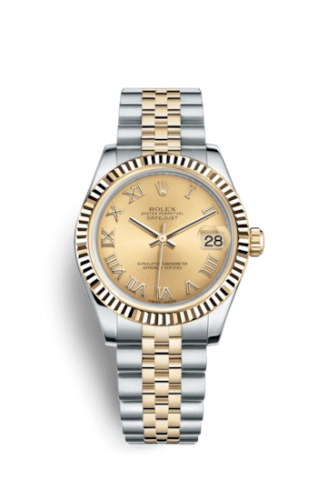 Datejust 31 Rolesor Yellow Fluted / Jubilee / Champagne Roman