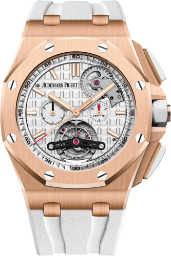 Royal Oak Offshore Tourbillon Chronograph Selfwinding 44mm Silver Index Rose Gold…
