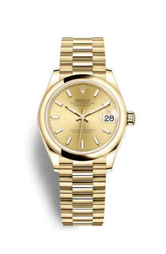 Datejust 31 Yellow Gold / Domed / Champagne / President